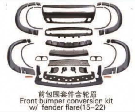 CHARGER 15-22 FRONT BUMPER CONVERSION KIT WITH FENDER MOULDING CHARGER 15-22 FRONT BUMPER CONVERSION KIT WITH FENDER MOULDING